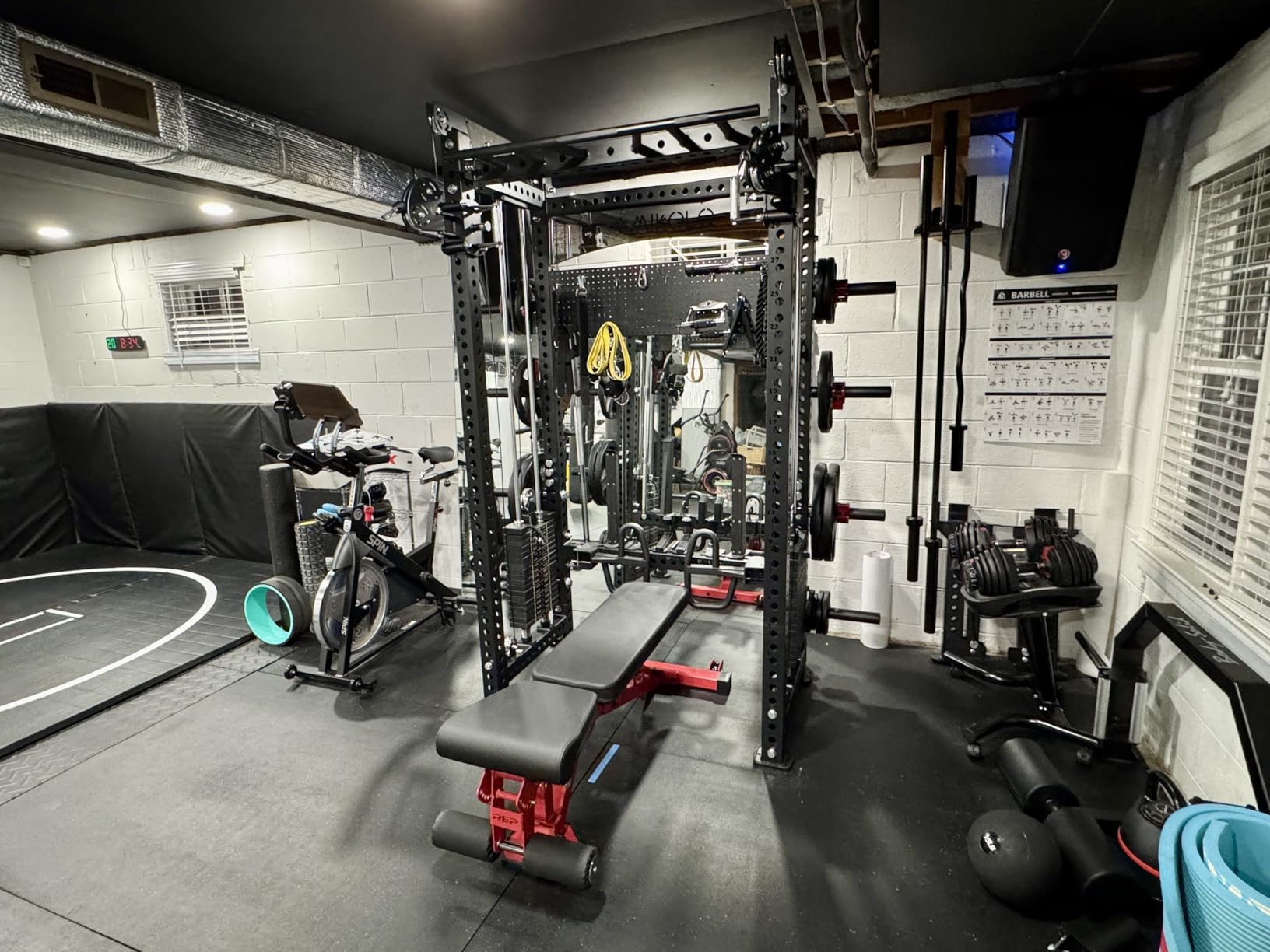 Mikolo Anubis-2.0 Smith Machine with Weight Stack, 3“×3” All-in-One Power Cage with LAT Pulldown & Cable Crossover, 3200LBS Multi-Function Trainer with Aluminum Pulley System for Fitness Home Gym customer photo 1