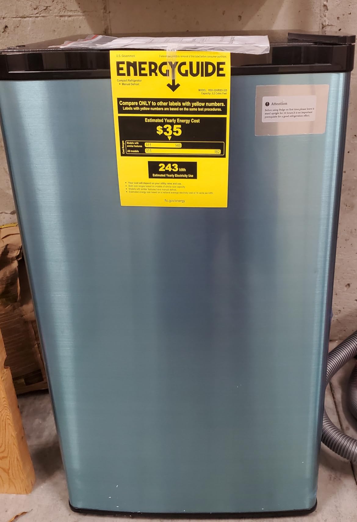 Feelfunn 3.2 Cu.Ft Mini Fridge with Freezer, 2 Door Dorm Fridge, Silver customer photo 2