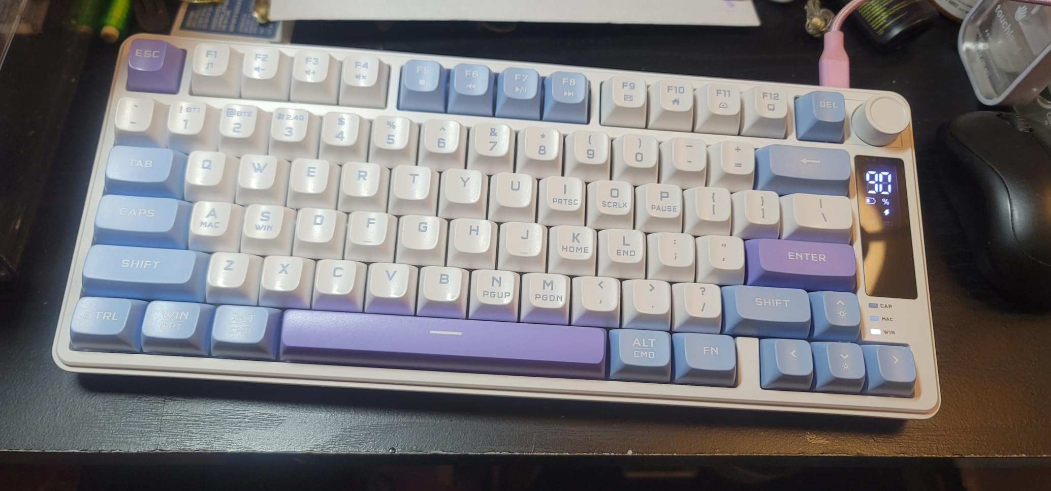 Womier DK75 75% Wireless Gaming Keyboard, Creamy Computer Keyboards, Blue customer photo 1