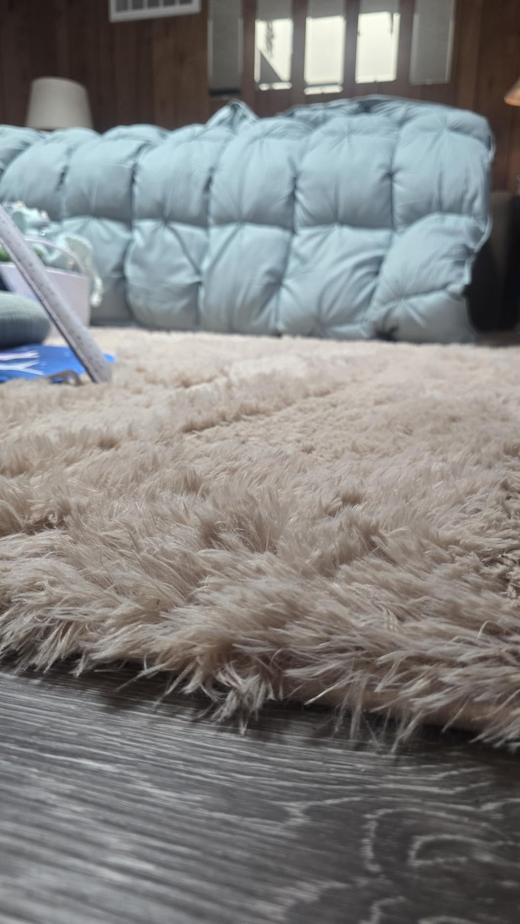 8x10 Area Rug Living Room Bedroom: Fluffy Plush Shag Carpet Black customer photo 1