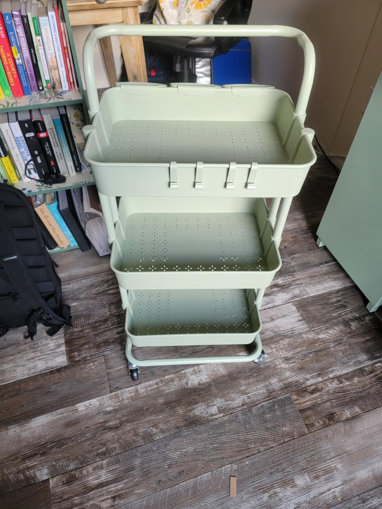 LEHOM Rolling Storage Cart with 8 Drawers, Utility Cart on Wheels with Metal Frame and Wooden Tabletop for Living Room Bedroom Dorm, Office Storage & Art Supply Craft Organizer for Classroom customer photo 2