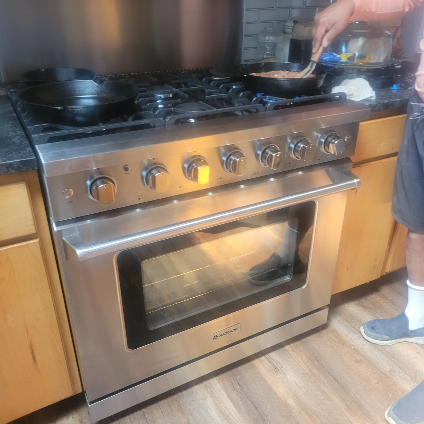 AAOBOSI 48 Inch Professional Freestanding Double Gas Range Ovens, 93,000BTU customer photo 1