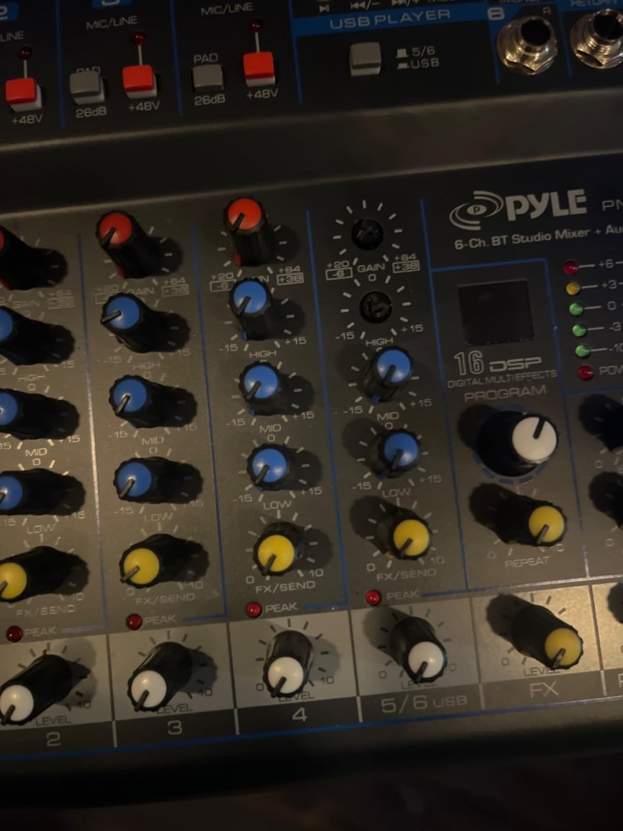 Pyle 8 Channel Bluetooth Studio Mixer - USB Computer Recording, Built-In MP3 Player, 48V Phantom Power, 16-Bit DSP FX, 3-Band EQ, XLR Combo Inputs, DJ Sound Board - PMXU83BT.5 customer photo 2