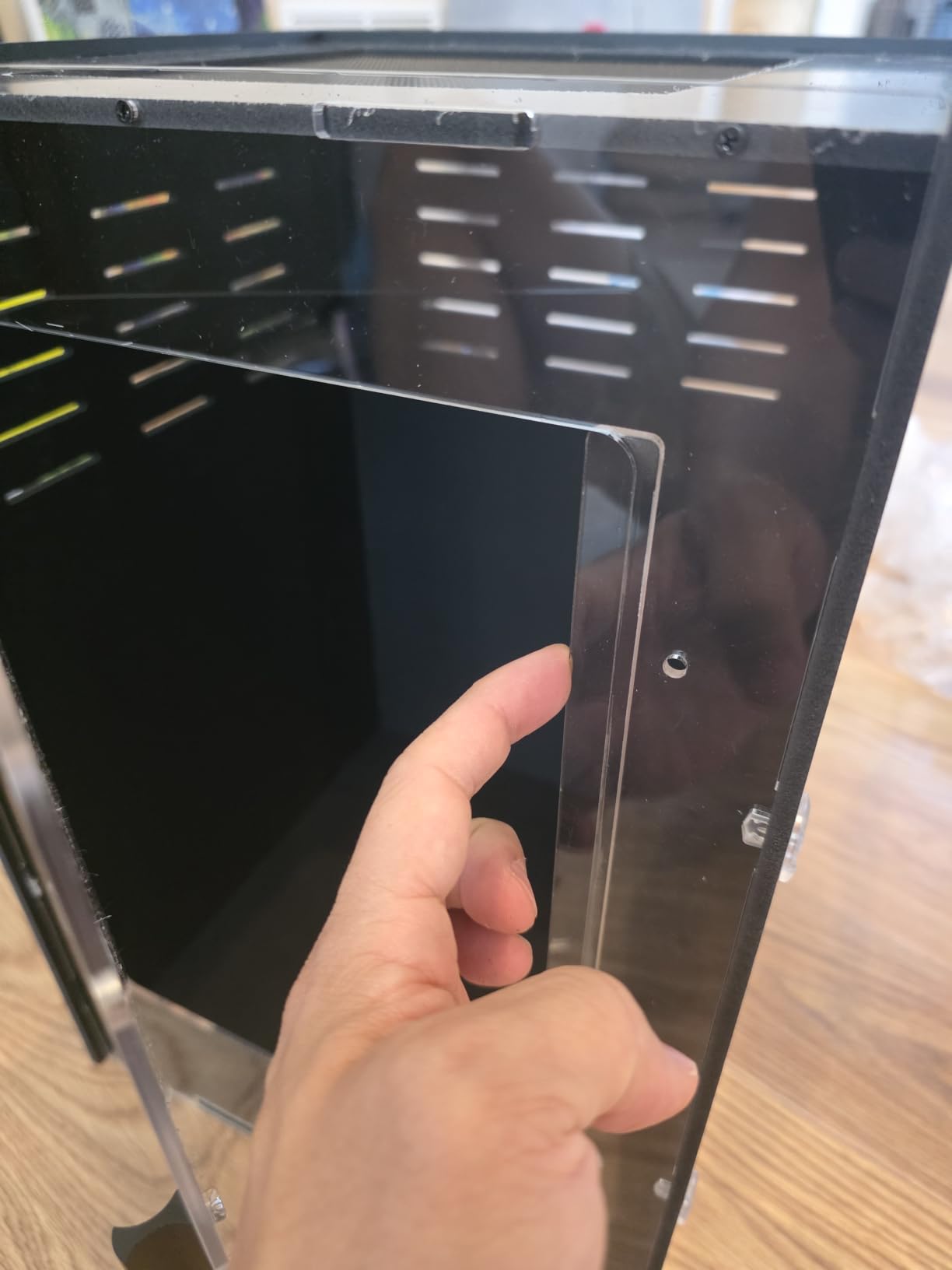12x12x18 Black PVC Reptile Enclosure, Front Opening Tank with Screen Top customer photo 2