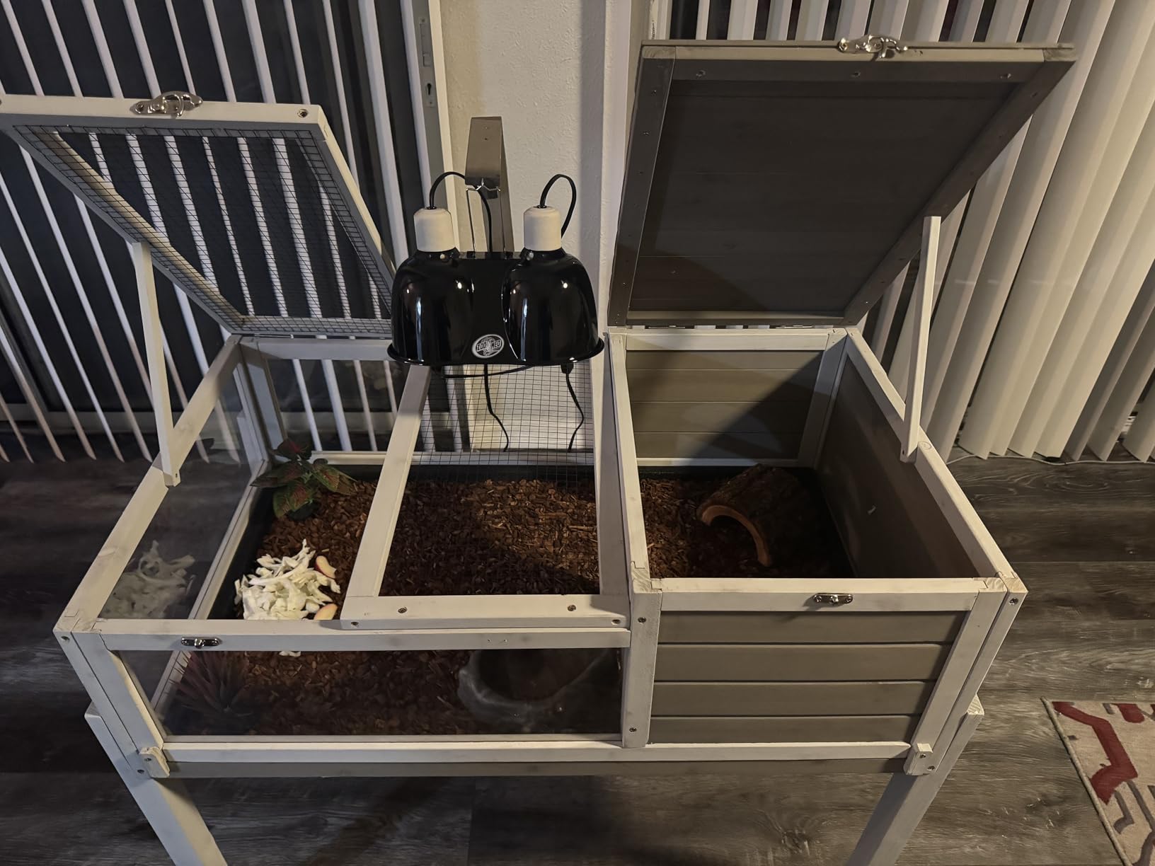 Large Tortoise Enclosure with Adjustable Lamp Stand and Storage Shelf customer photo 2