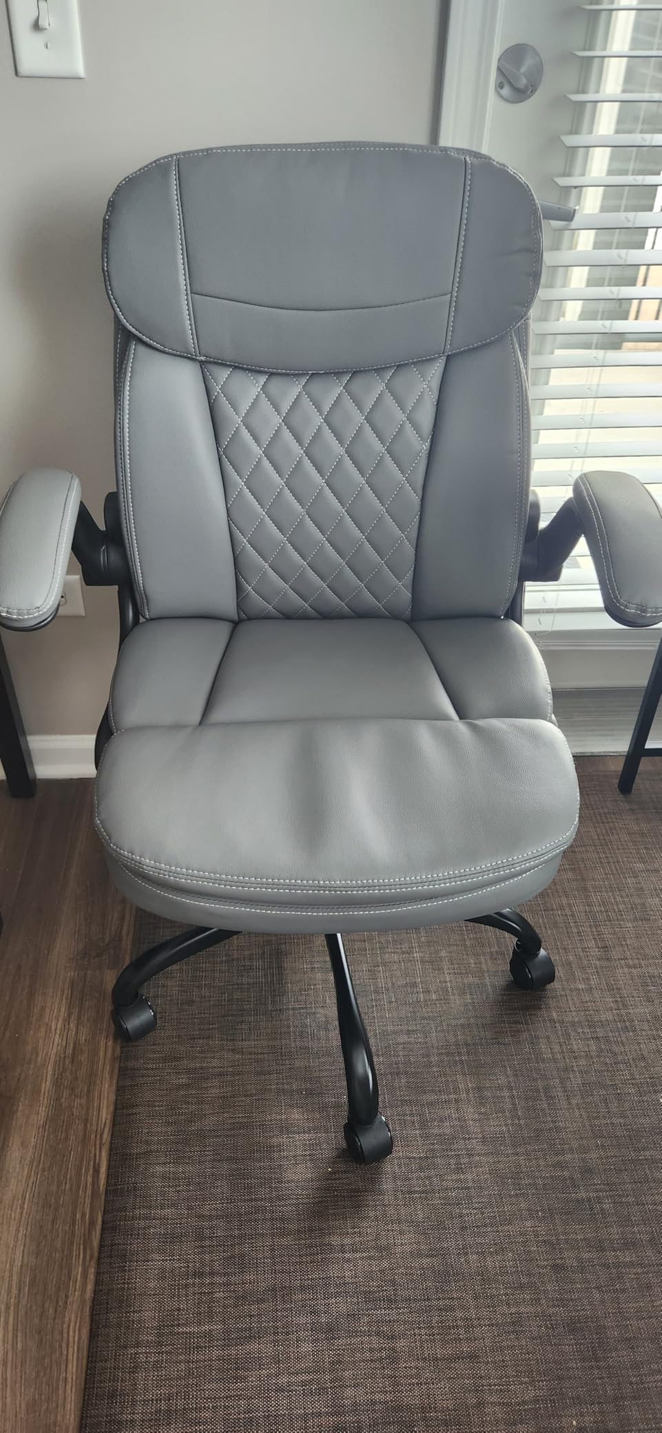 HeroSet Leather Office Chair with Upgraded Double-Layer Seat Cushion and Neckrest for Short People, Brown customer photo 2