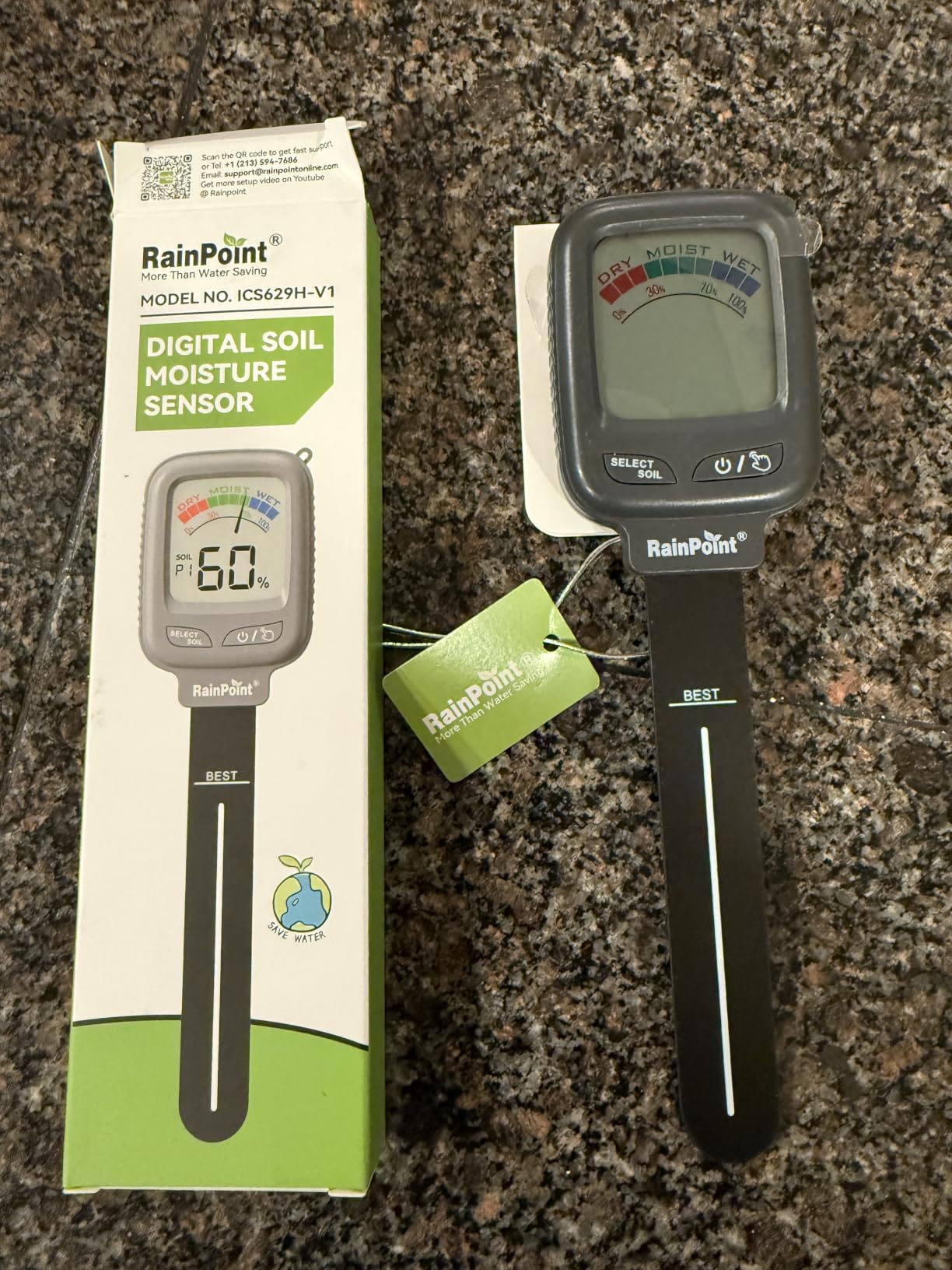 RAINPOINT Large Display Digital Soil Moisture Meter for Houseplants Indoor customer photo 2