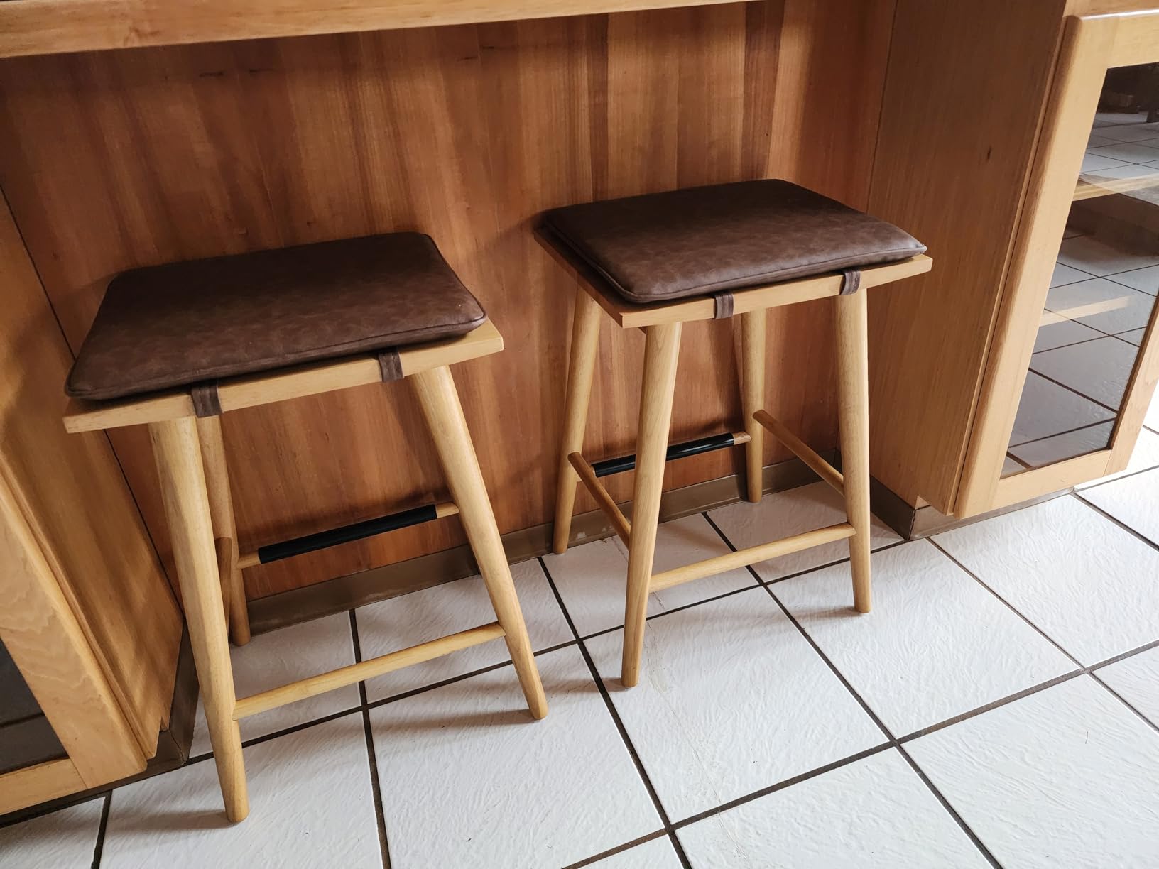 Nathan James Preston Modern Swivel Solid Wood Counter Stool with Boucle Upholstered Seat customer photo 1