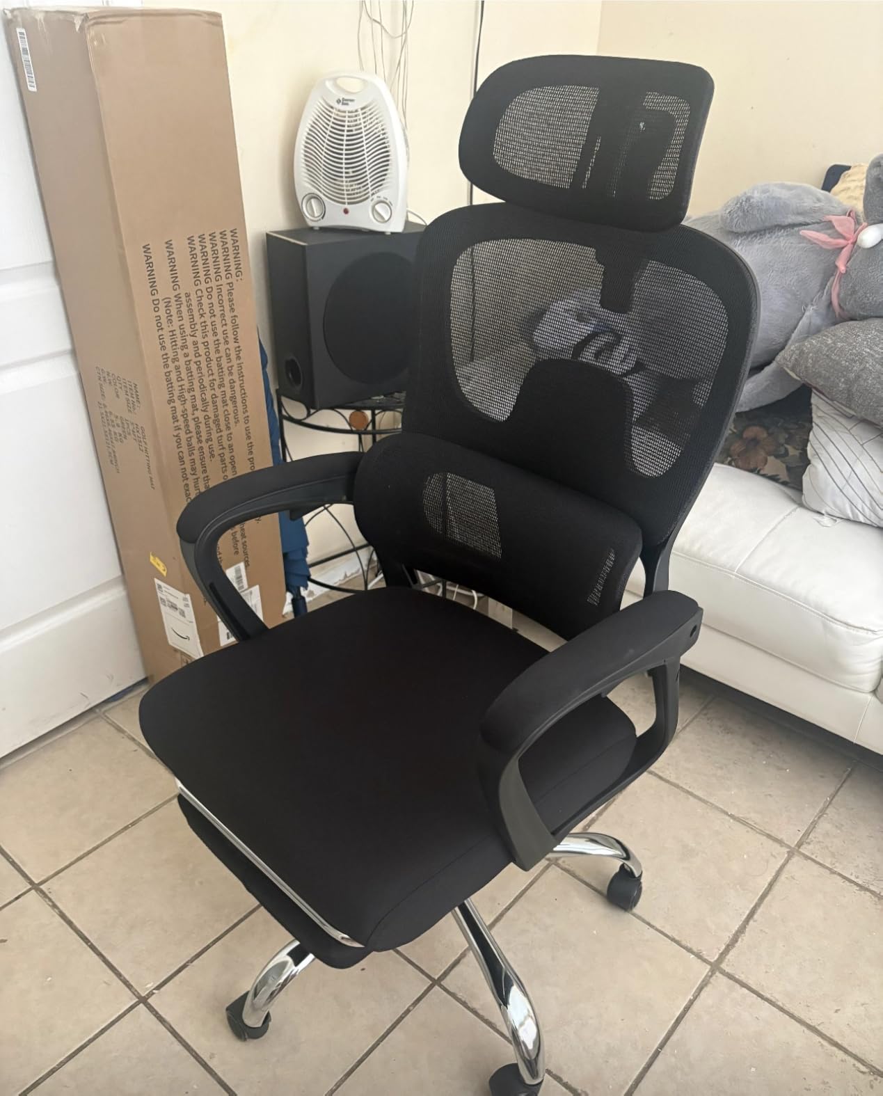 Ergonomic Office Chair with Footrest, 90-145° Reclining Mesh Desk Chair customer photo 1