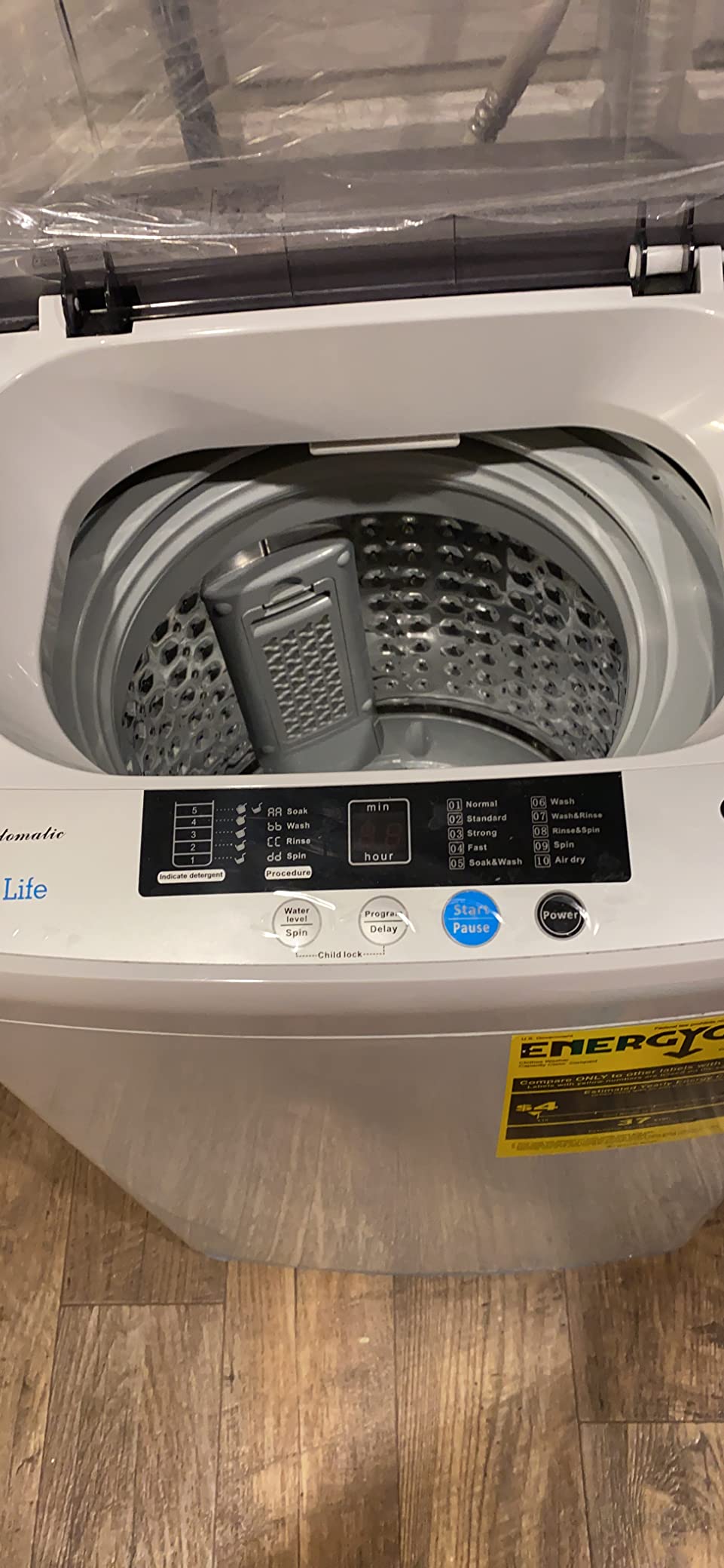 COSTWAY 7.7LBS Portable Washing Machine, Full-Automatic w/Drain Pump, White customer photo 1