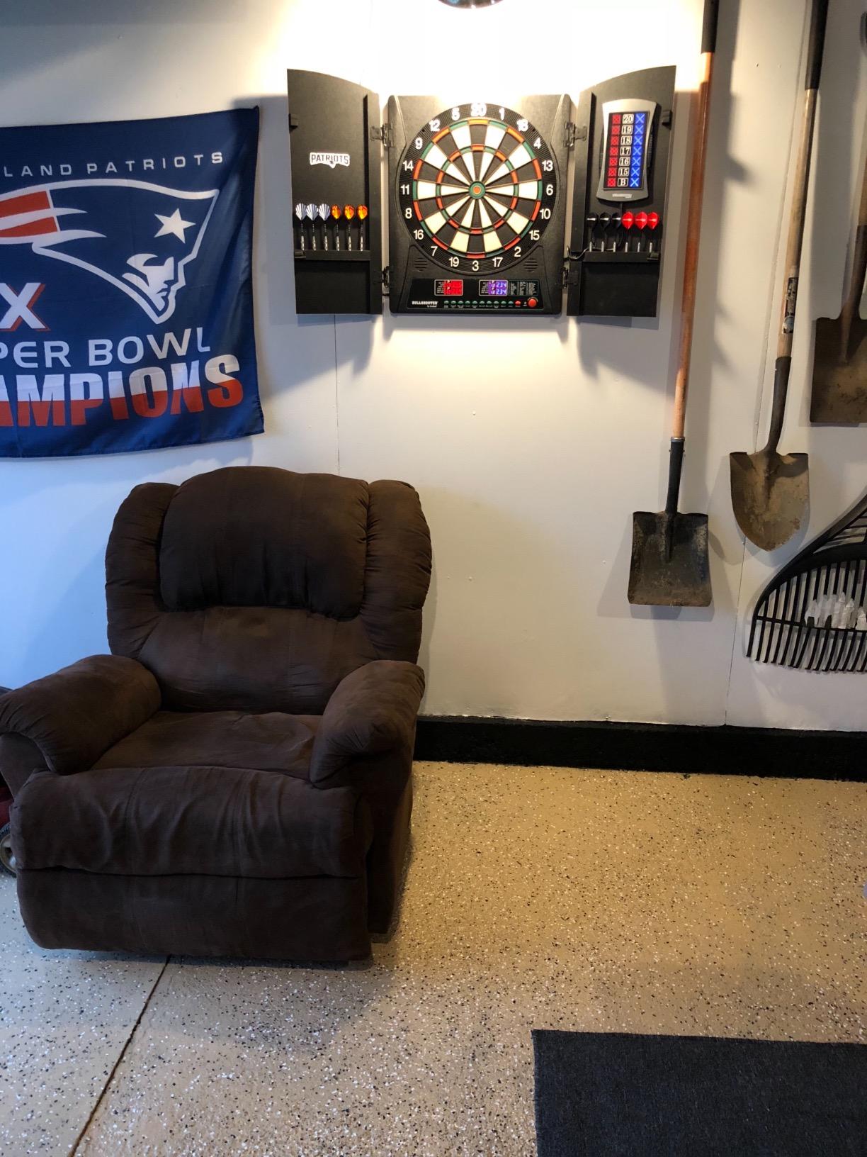 Arachnid CricketMaxx 1.0: 13.5” recreation size with wood cabinet. Features 34 games, 183 variations, 8-player LED X/O scoring, and Heckler mode. Integrated storage for darts and accessories customer photo 1