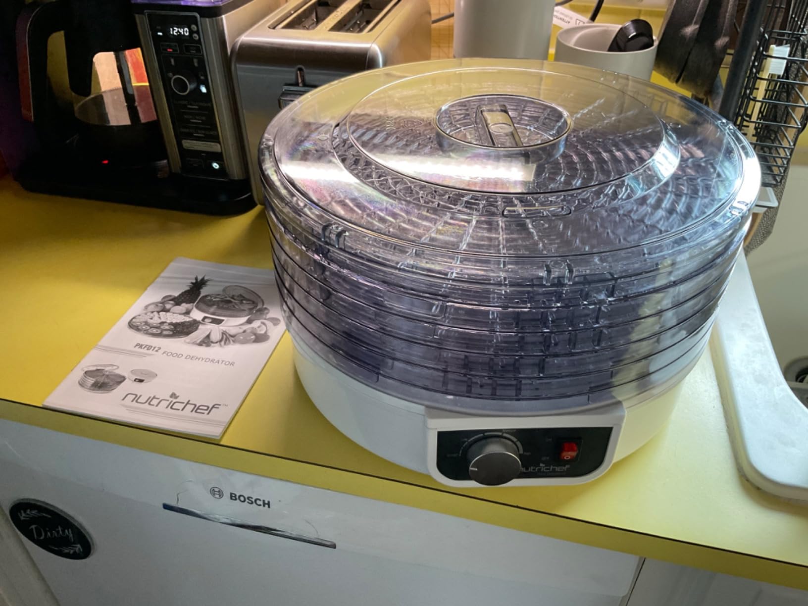 NutriChef Electric Countertop Food Dehydrator - Professional Multi-Tier Food Preserver - Dehydrates Fish, Meats, Mushrooms, Fruits & Vegetables - 5 Easy to Clean Stackable Trays., One Size, Black customer photo 1
