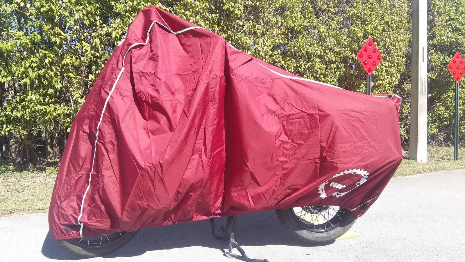 Heavy Duty Motorcycle Cover - Motorcycle Covers Waterproof Outdoor Storage - Motorcycle Cover Waterproof Outdoor - Dirt Bike Covers (Black, Large) customer photo 2