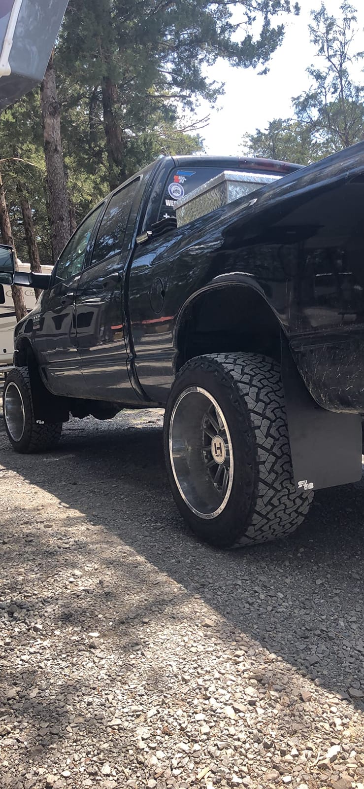 RokBlokz Mud Flaps for Ram Trucks. Fits 2010-2018 Ram 1500 2500 3500. Dodge Mud Guards Come in 2 Sizes for Stock or Lifted/Oversize Tires. (Black with Black Logo, OG) customer photo 2