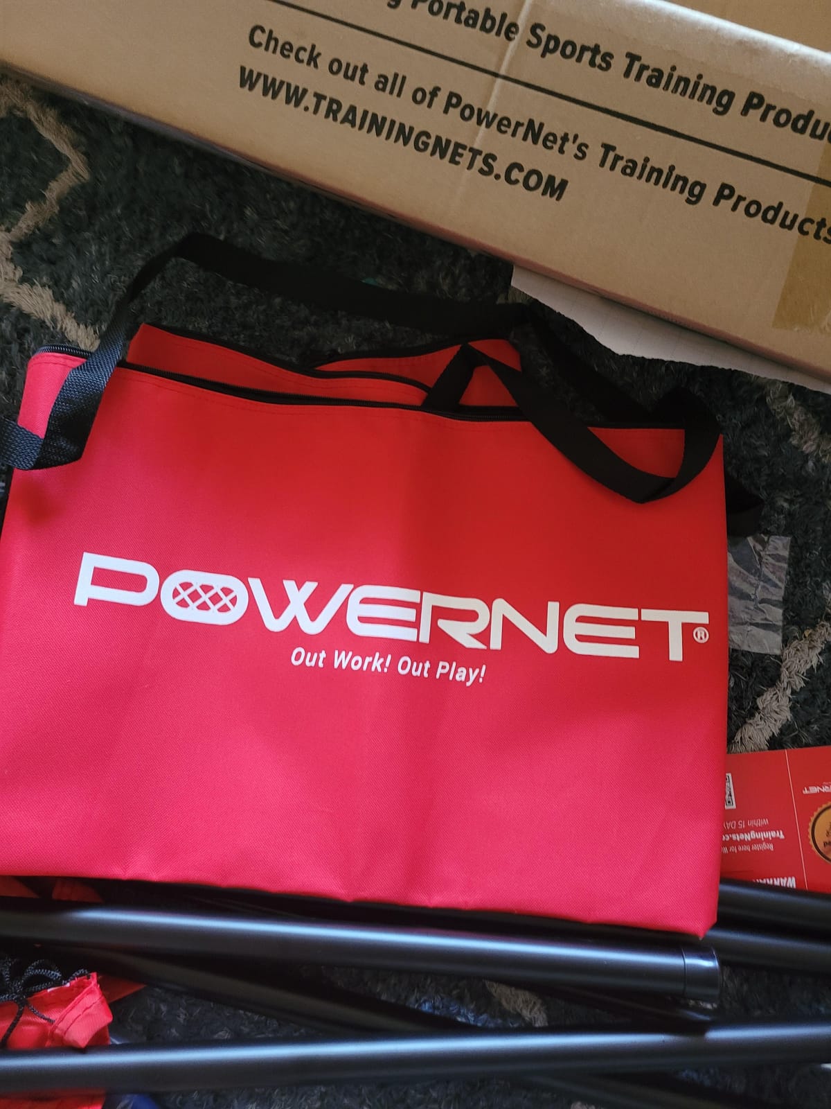 PowerNet Soccer Tennis Net, Portable Instant, Indoor Outdoor, Metal Collapsible Base Weighted, Durable Vertical Bow Posts, Quick Setup Easy Folding Storage, 1 Net + 1 Carrying Bag customer photo 2