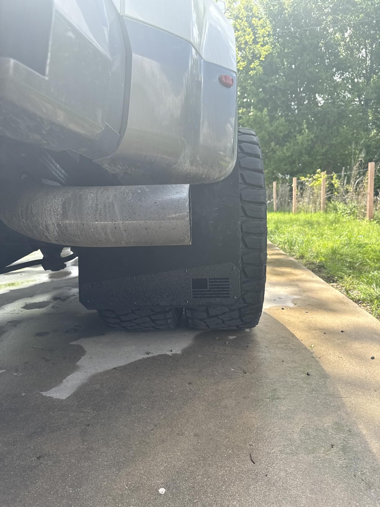 REK GEN ‘Merica Mud Flaps Dually - Heavy Duty Mud Flaps for Trucks and Dually Truck Accessories - Stainless Steel - Easy Install Splash Guard - Made in USA (Black Flag) customer photo 1