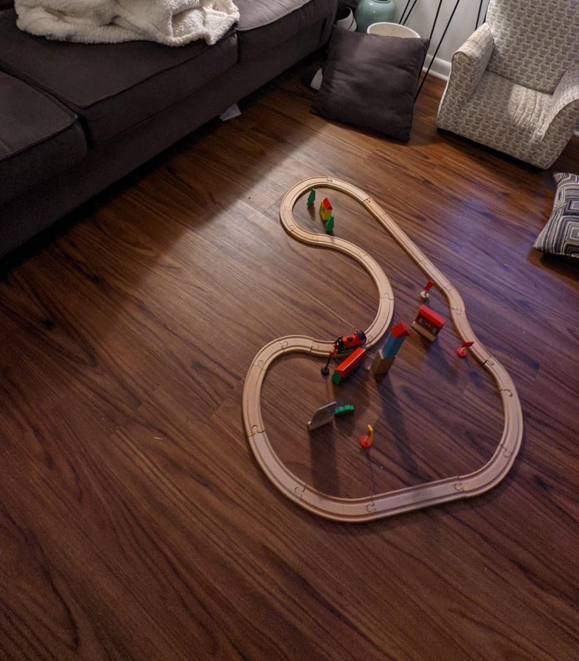 SainSmart Jr. Wooden Train Set for Toddler with Double-Side Train Tracks Fits Brio, Thomas, Melissa and Doug, Kids Wood Toy Train for 3,4,5 Year old Boys and Girls customer photo 1