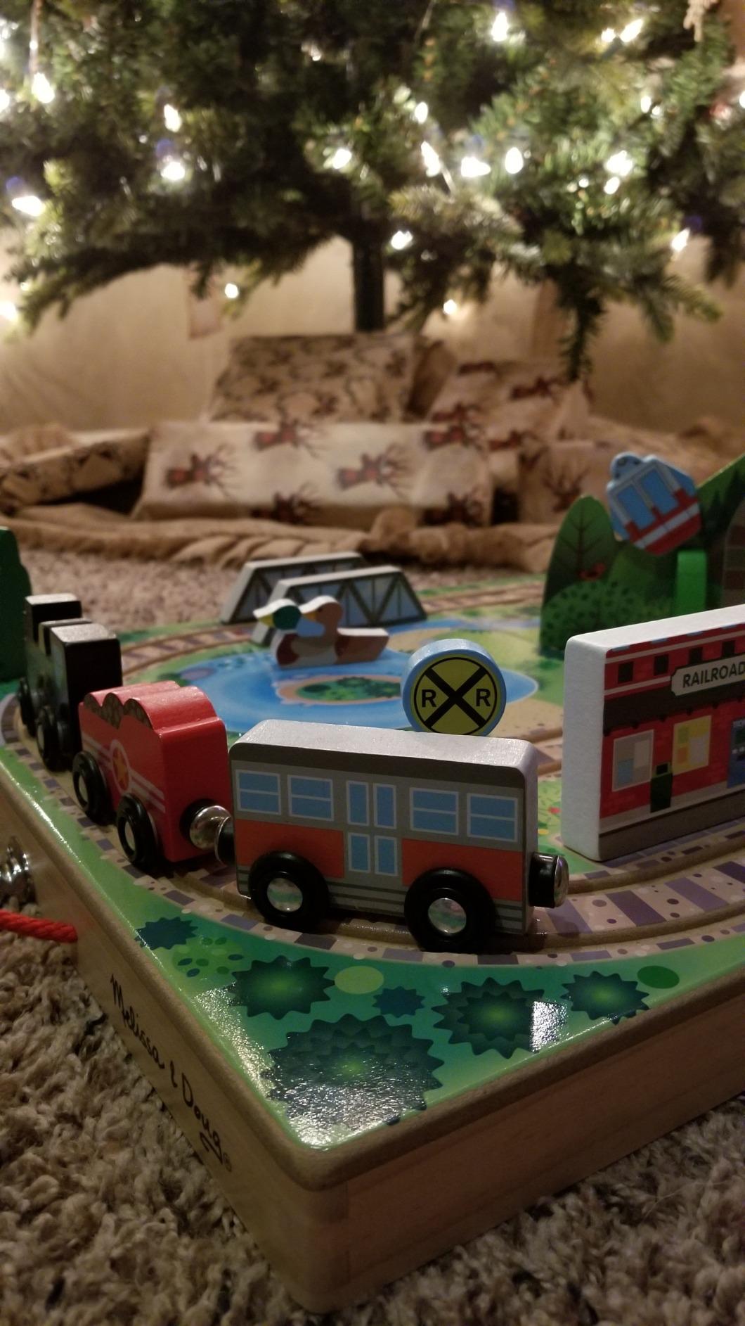 Melissa & Doug Take-Along Railroad Wooden Tabletop Play Set customer photo 2