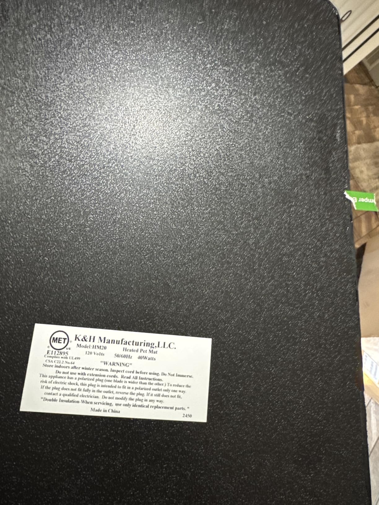 K&H Heating Pad, Thermo Heated Chicken Pad, Safety Listed, 40W, Black customer photo 1