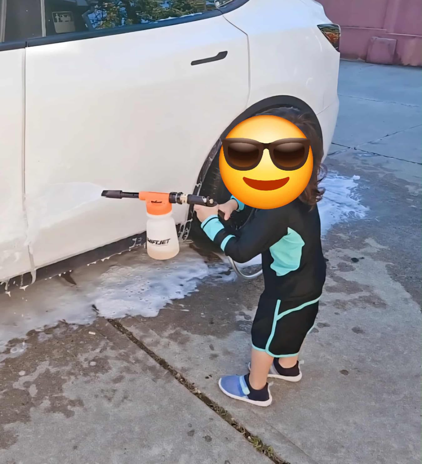 SwiftJet Car Wash Foam Gun + Microfiber Wash Mitt - Foam Cannon Works with Any Soap - Garden Hose Car Foam Sprayer - Car Wash Kit - Car Accessories Foam Blaster (Orange Foam Gun with Mitt) customer photo 1