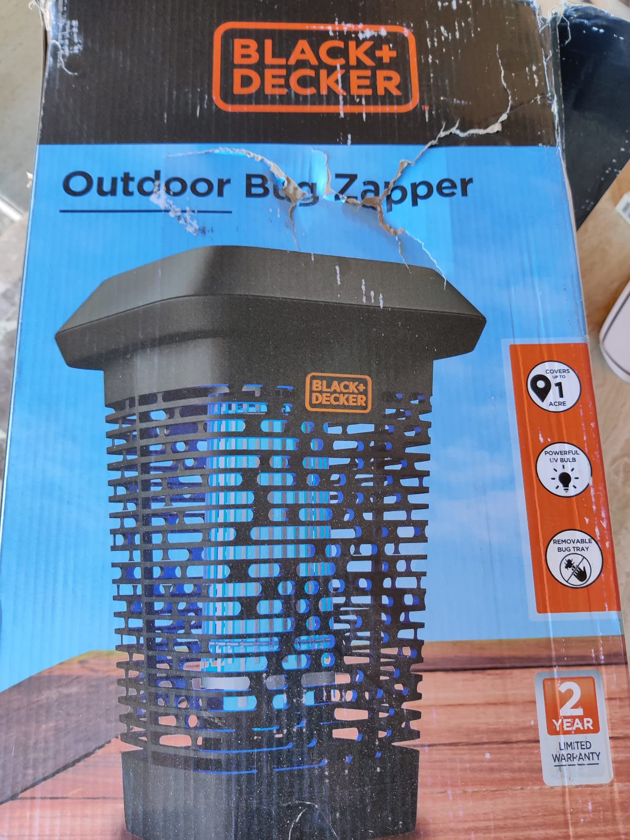 BLACK+DECKER Bug Zapper, Electric UV Insect Catcher & Killer for Flies, Mosquitoes, Gnats & Other Small to Large Flying Pests, 1 Acre Outdoor Coverage for Home, Deck, Garden, Patio, Camping & More customer photo 1