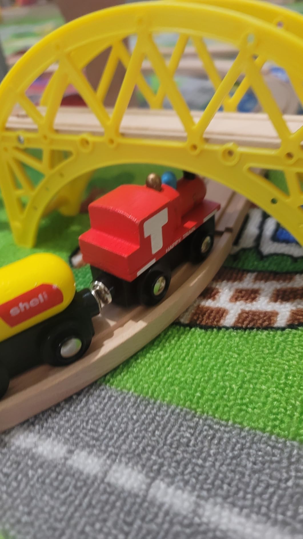 TOY Life Wooden Train Set with Crane, 60-Pc Track, Boys 3-8 customer photo 2