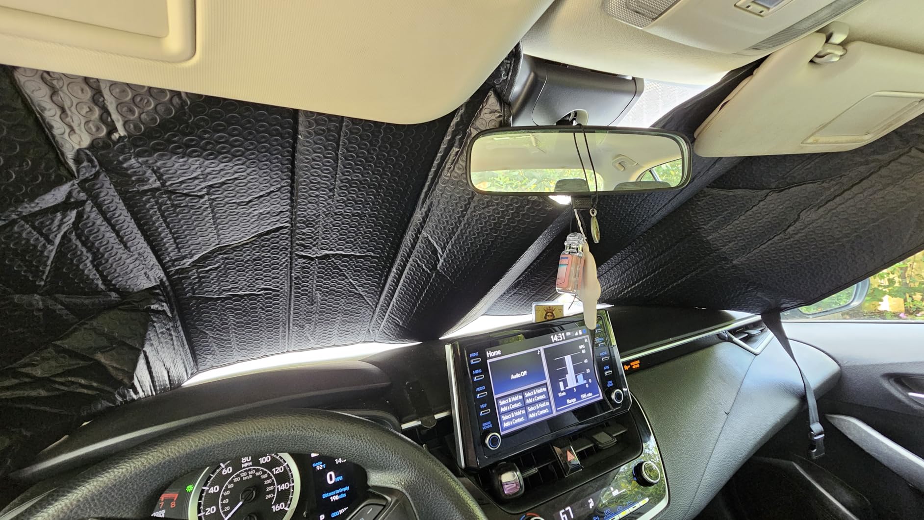 EcoNour Accordion Car Windshield Sun Shade for Trucks | Car Window Shades for Large SUVs & Pickups | UV Blocker Sun Visor for Interior Protection & Heat Control | XL (66 x 27 Inches) customer photo 2