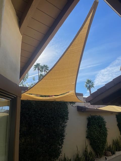 Amgo 16' x 16' x 22.6' Beige Triangle Sun Shade Sail for Patio customer photo 1