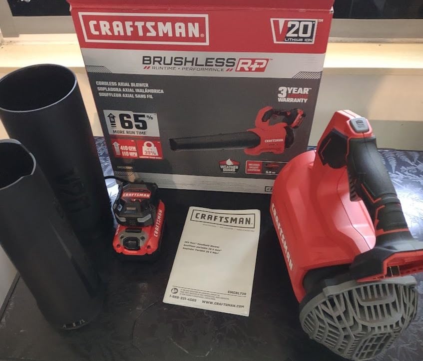 CRAFTSMAN Leaf Blower Cordless with Battery and Charger V20 RP, Up to 110 MPH Power, Handheld Electric Leaf Blower, Brushless Motor, Lightweight, 5.0Ah (CMCBL730P1) customer photo 2