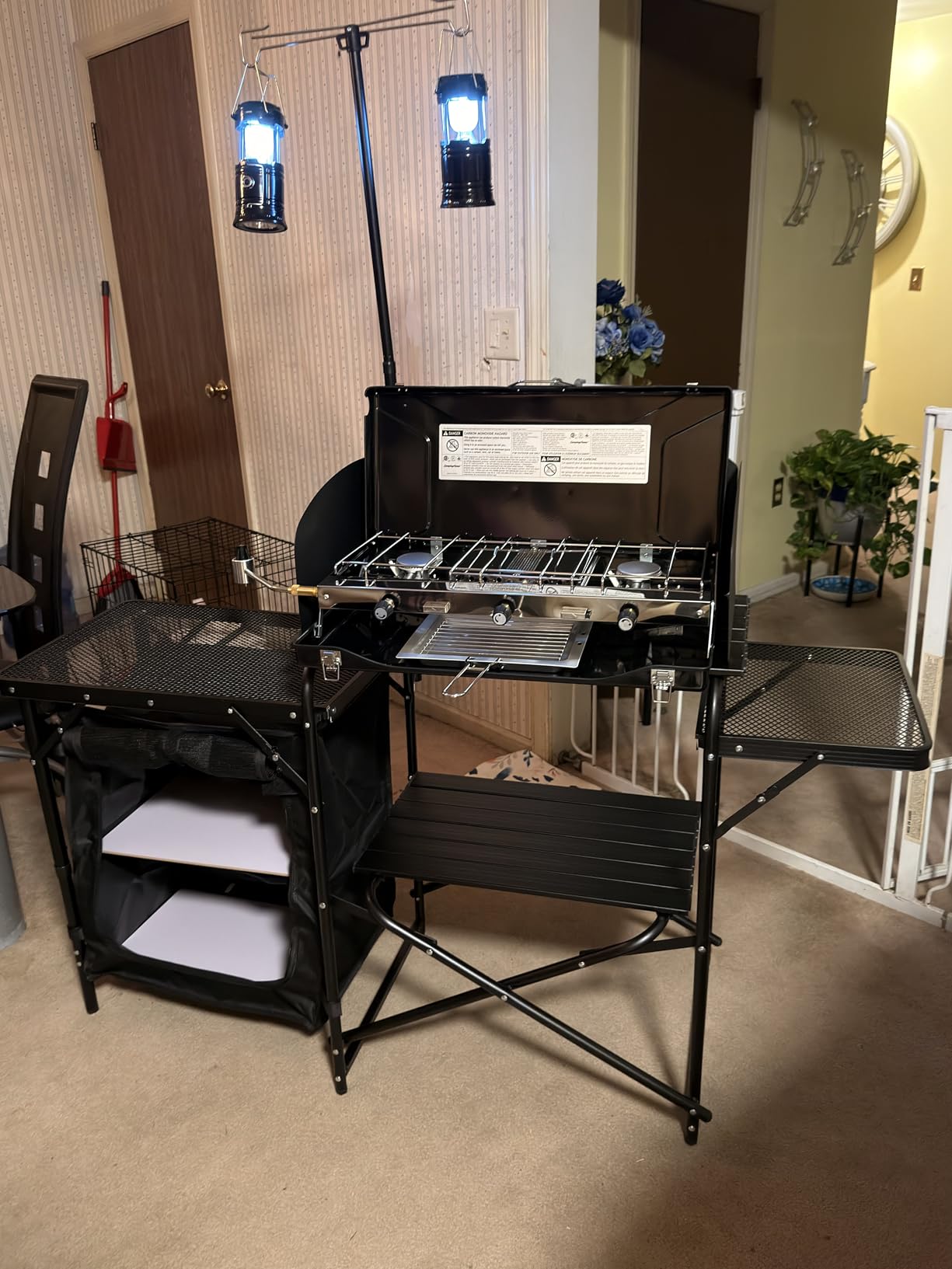 Nice C Camping Kitchen Table Station, Portable Folding Grill Table (Black) customer photo 1