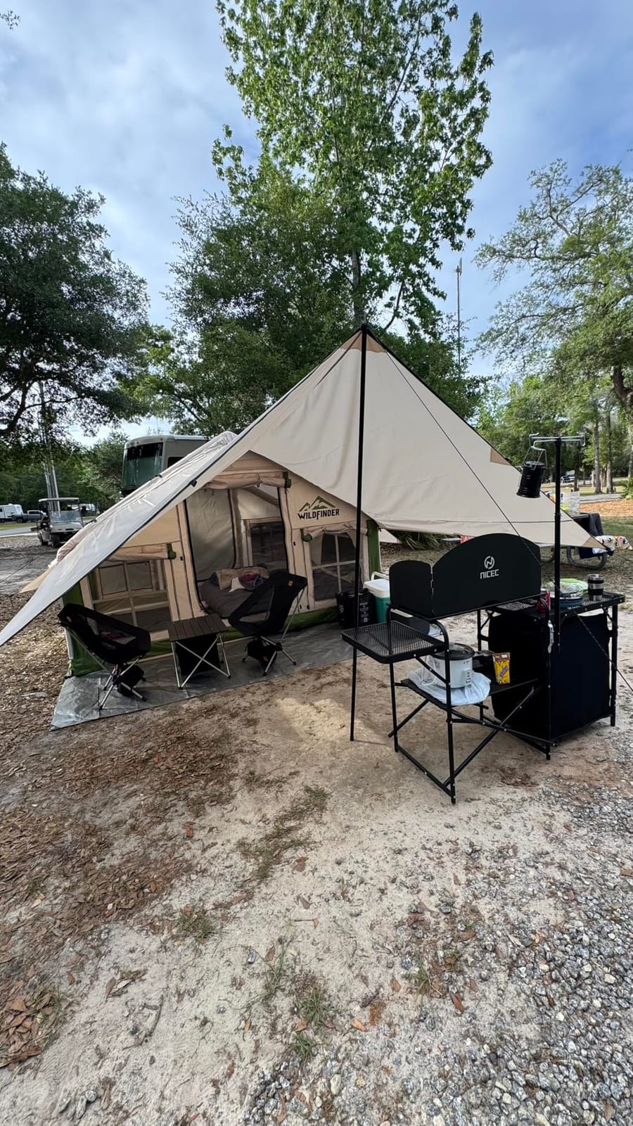 Nice C Camping Kitchen Table Station, Portable Folding Grill Table (Black) customer photo 2