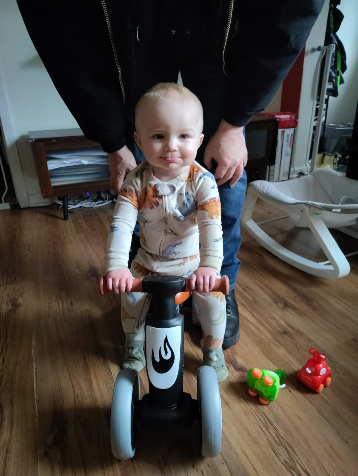 WETIFY Colorful Lighting Baby Balance Bike Toys for 1 Year Old Boy Gifts, 10-36 Month Toddler Balance Bike, No Pedal 4 Silence Wheels & Soft Seat First Bike, One Year Old Boy Birthday Gift. customer photo 1