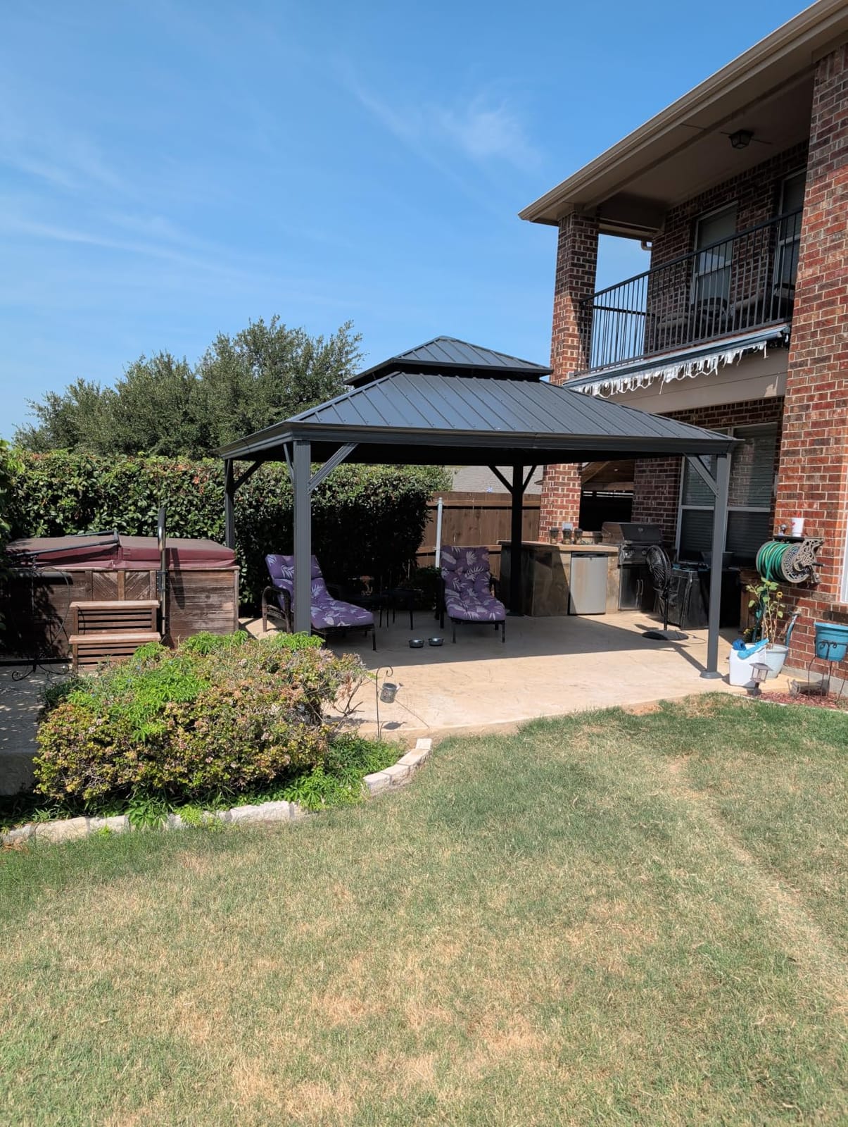 Domi 10x10 Outdoor Hardtop Gazebo, Metal Gazebo for Patios, Grey customer photo 1