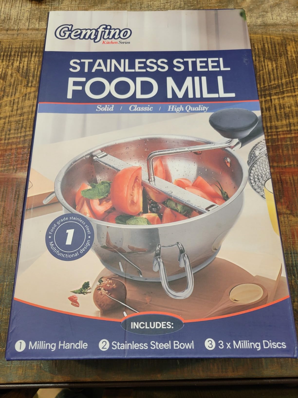 Stainless Steel Food Mills With 3 Milling Discs,Ergonomic design Of Rotary Food Mills For Tomato Sauce,Potatoes,Jams with Silicone Handle Dishwasher Safe, Multifunctional Spoon,Orange customer photo 1