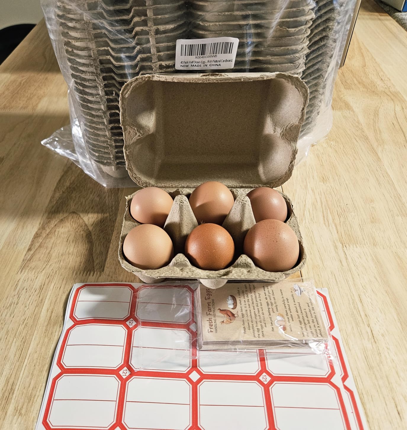 40 Pack Half Dozen Egg Cartons Bulk 6 Count, Empty Natural Paper Pulp Egg Cartons Reusable, Strong Sturdy Design Made from Natural Cardboard customer photo 2