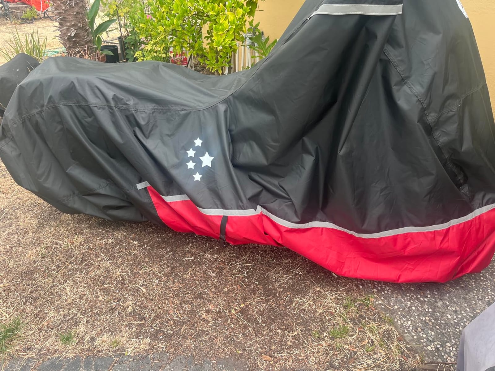 Motorcycle Cover 420D Heavy Duty Storage for Touring Models Harley Davidson Road King,Road Glide,Street Glide,Electra Glide,Heritage Classic,Low Rider-ST,and Most Motorcycles Orange customer photo 1