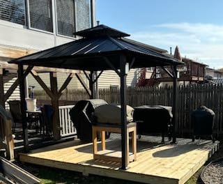 Modern Shade Hardtop Gazebo 10x10 with 4 LED Lights for Backyard, Black customer photo 2