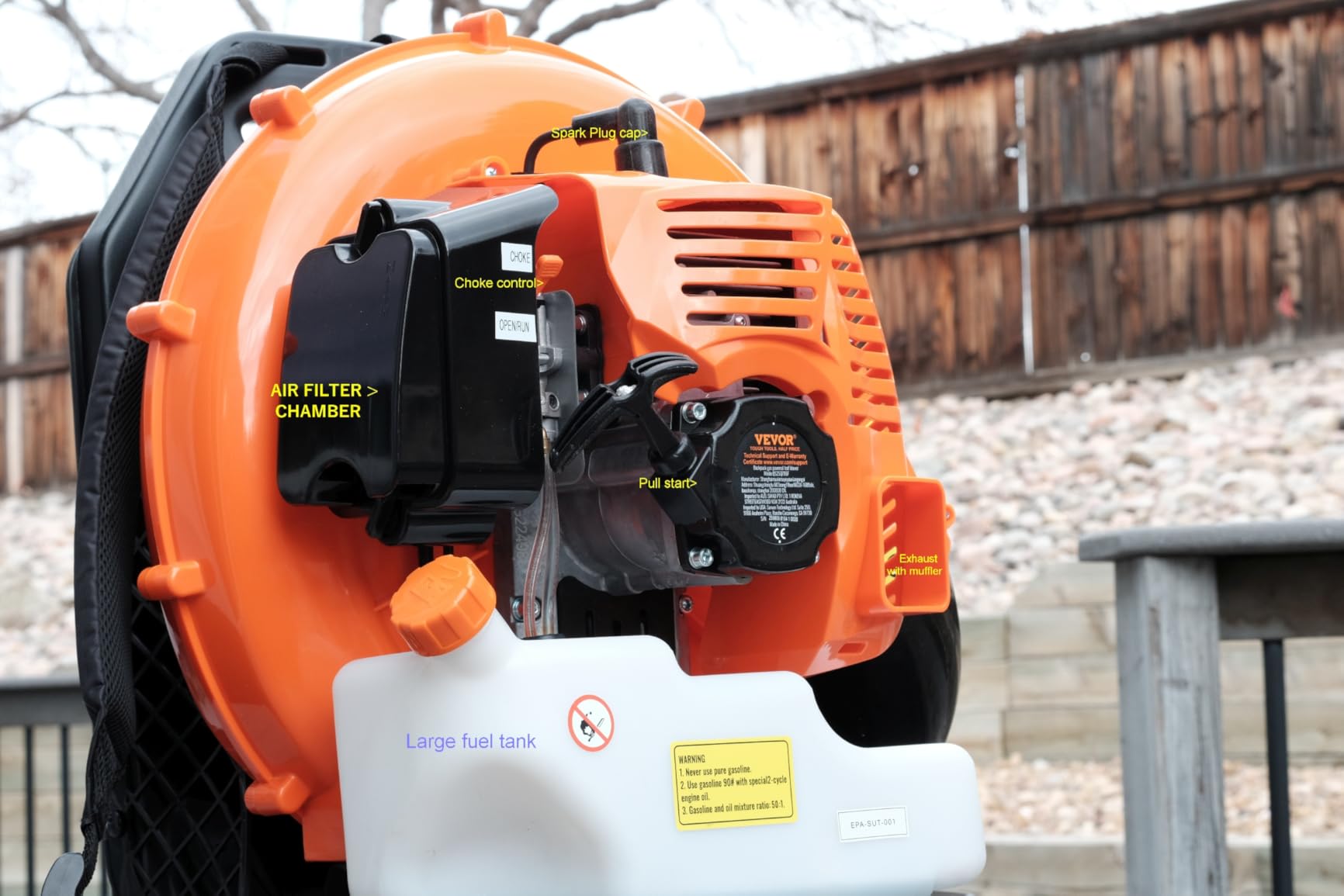 VEVOR Gas Leaf Blower, 26CC 2-Cycle Handheld Leaf Blower Gas Powered with 425-CFM and 156-MPH Powerful Performance, Ideal for Lawn Care, Leaf Cleaning, and Snow Removal customer photo 2