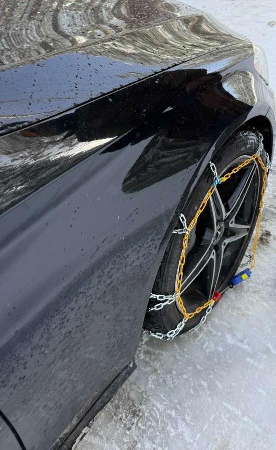 Auto Tightening Snow Chains Tire Chains For Cars Suv Pickup Trucks - Auto Tightening 1 Min Quick Fit AND Easy Installation, Reusable Universal Emergency Traction Snow Chains - Set of 2(HKN140) customer photo 2