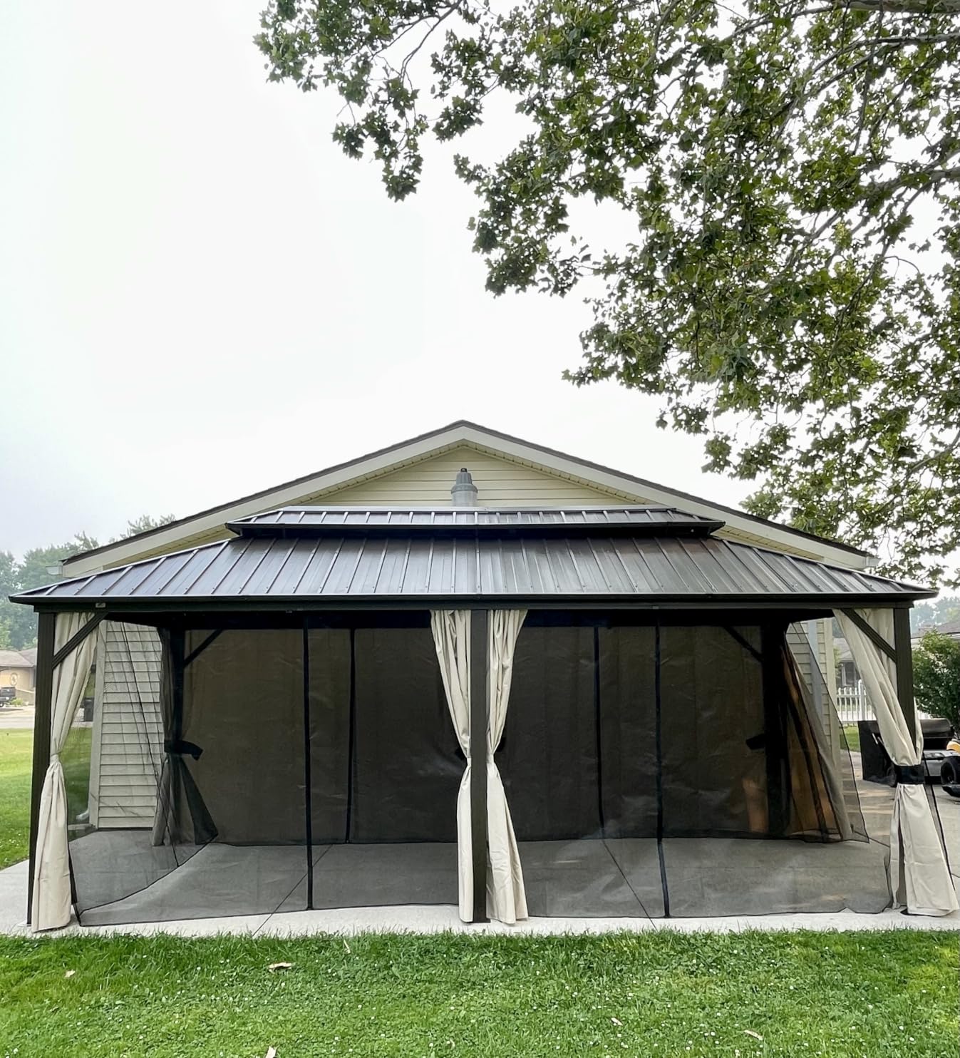 PURPLE LEAF Outdoor Hardtop Gazebo 10' x 10' Galvanized Steel Double Roof customer photo 2