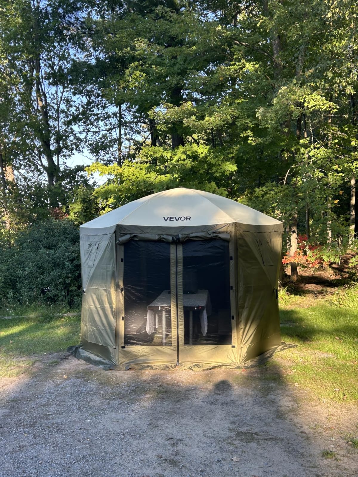 VEVOR Pop Up Gazebo Screen Tent, Pop-Up Instant Gazebo Tents with Mosquito Netting Outdoor Canopy, 6 Sided Sun Shelter 10x10ft with 6 Removable Wind Cloths & 2 Mesh Windows, Pavilion Tent for Patio customer photo 1