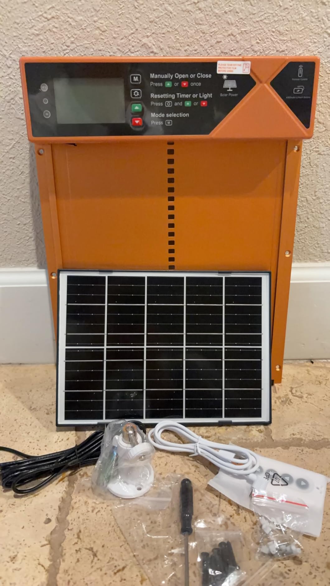 Large Automatic Chicken Coop Door Solar Powered 4000mAh High Capacity-Black customer photo 2