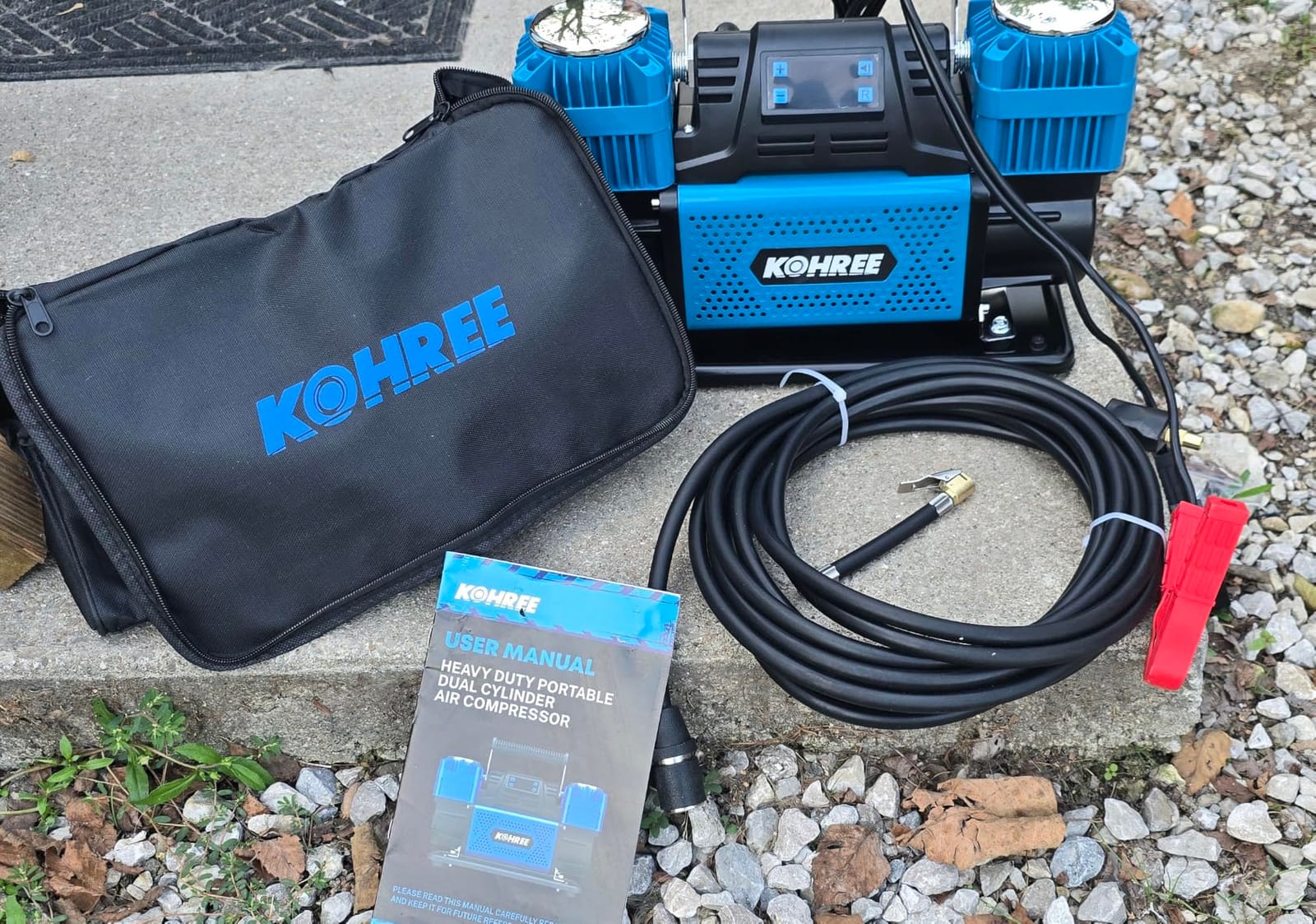 Kohree 12V Dual Cylinder Air Compressor with Digital Display Panel customer photo 1