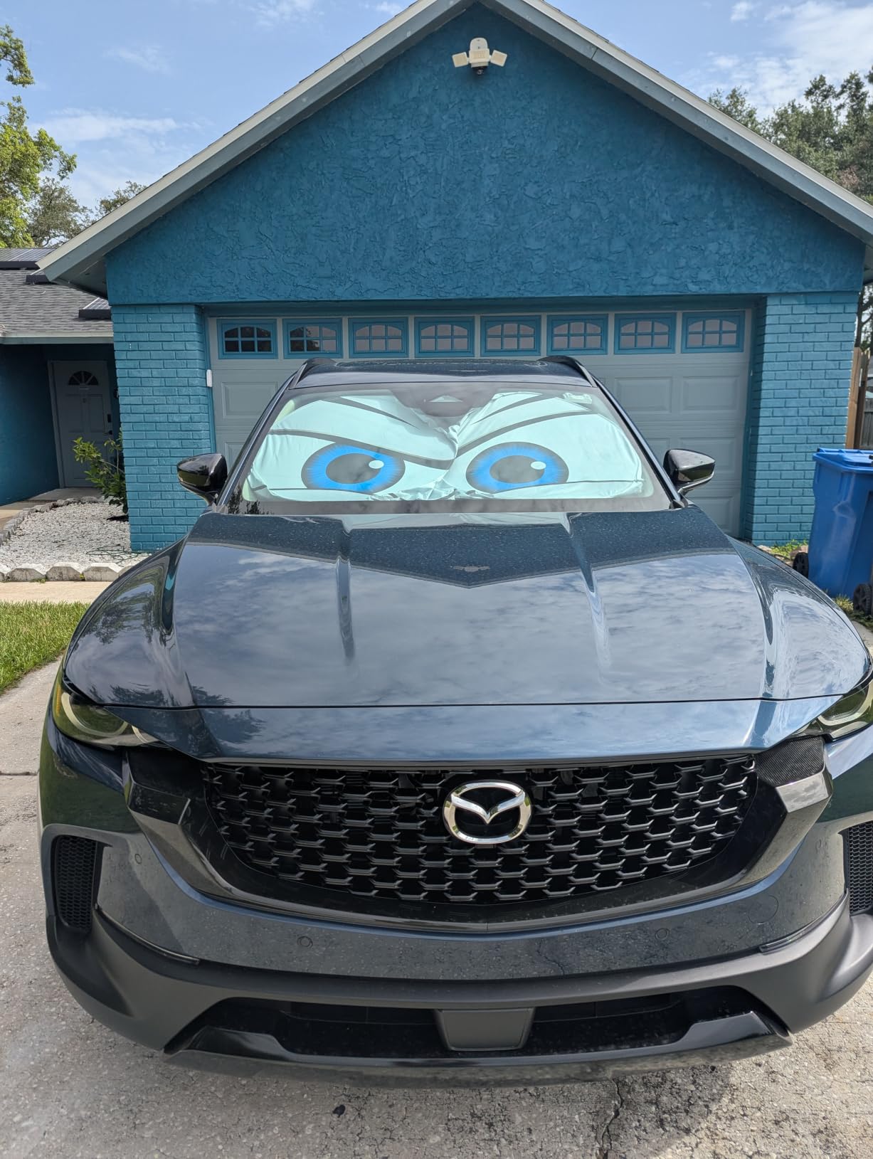 Car Windshield Sun Shade, Universal Fit Midsized Sedan SUV, Cool Gray customer photo 2