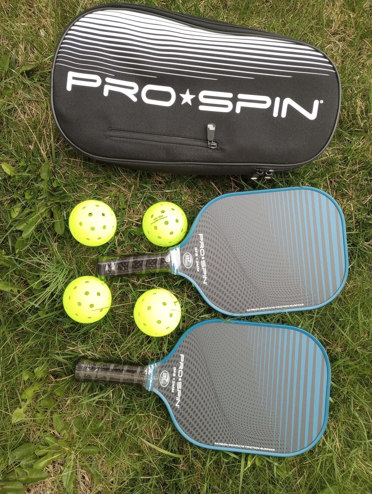 PRO-SPIN Carbon Fiber Pickleball Paddles Set of 2 | Lightweight Pickleball Set with Indoor/Outdoor Balls and Bag – Durable Pickle Ball Paddle Gift for Men, Women & Families customer photo 2