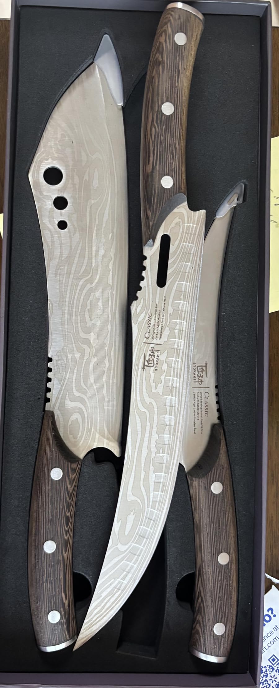SYOKAMI Butcher Knife Set, Cleaver, Breaking & Boning Knife for Meat & BBQ customer photo 2