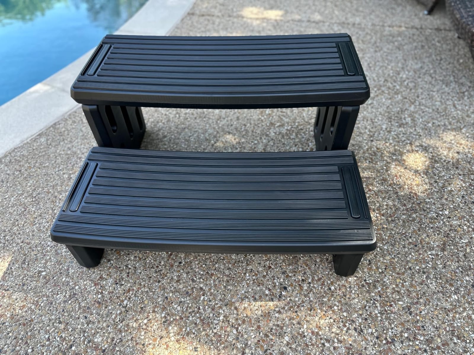 Hot Tub Steps, Non-Slip 2 Step Spa Stairs for Outdoor & Indoor, Gray customer photo 2