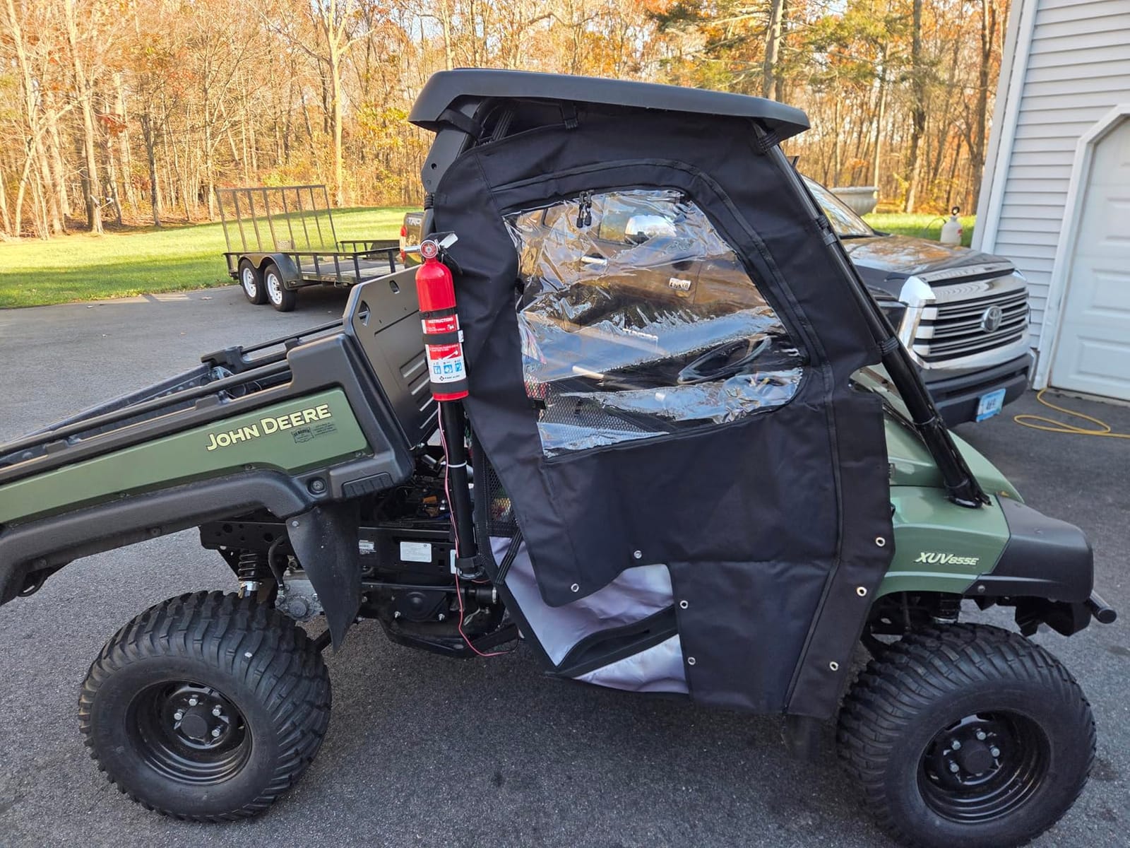 ZIDIYORUO Hisun 400 Cab Enclosure – Heavy-Duty 900D Oxford & HD PVC, Windproof/Dustproof Soft Side Doors for Hisun Sector 400, Coleman UT400, Massimo MSU400 (Zipper Window, No-Drill Install) customer photo 1