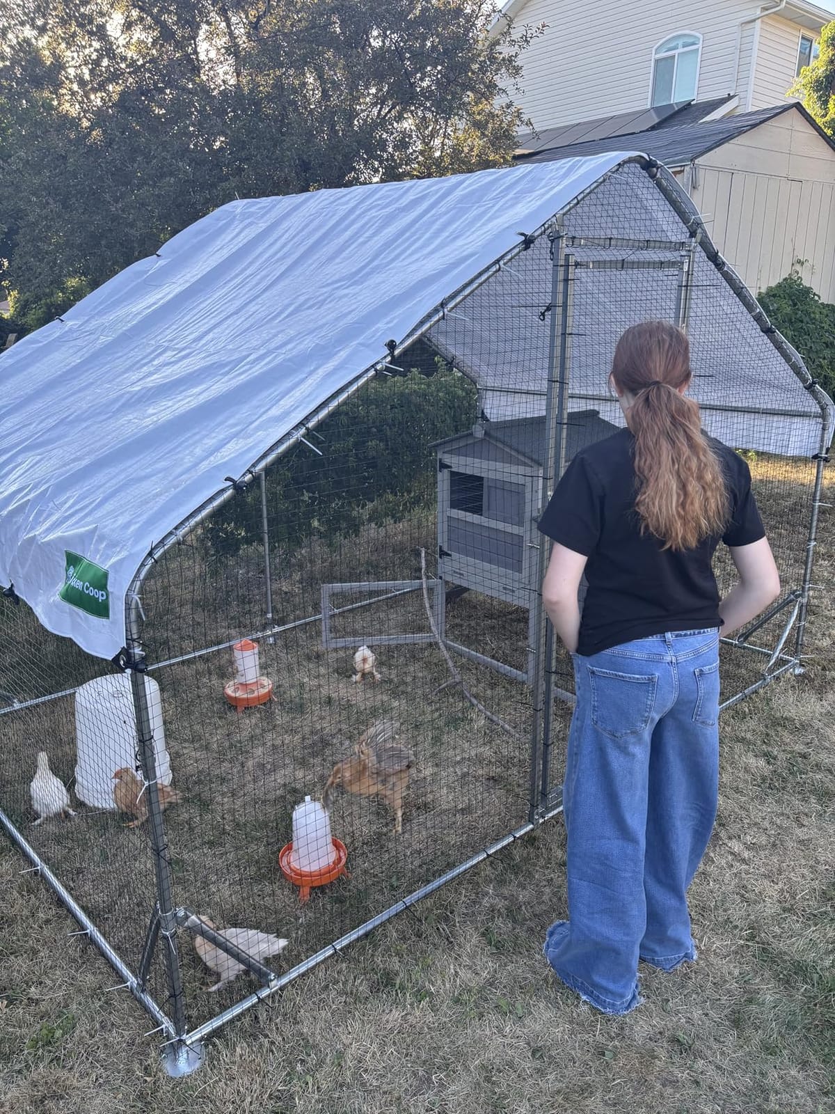 Metal Chicken Coop with Hardware Cloth, Walk-in Poultry Cage for Hen Duck customer photo 1