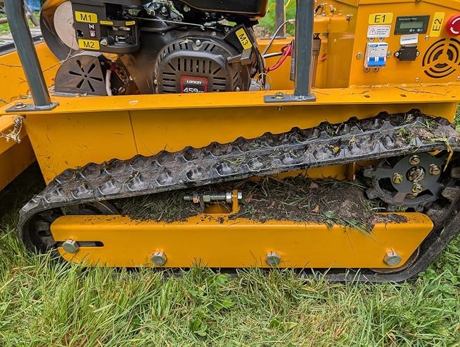 459cc Remote Control Flail Mower - Hybrid Commercial Crawler for Steep 55° Slopes,High-Power Mulching Brush, Zero Turn Lawn Mower | Ideal for Tall Shrubs (Red, Mowing+Optional Snow Plow) customer photo 1